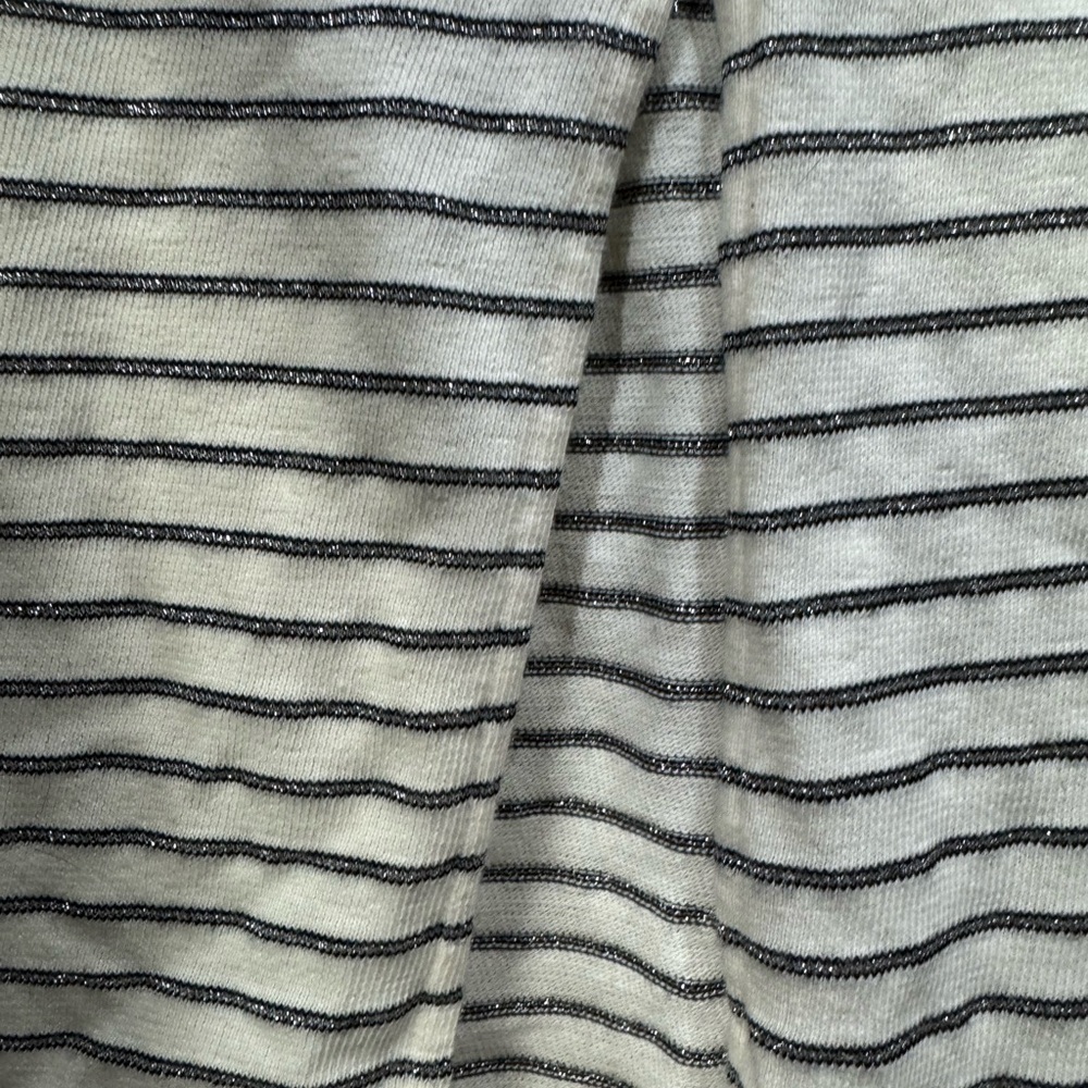 Current/Elliott Silver Metallic Striped The Quince Knit Midi Dress - Picture 4 of 7